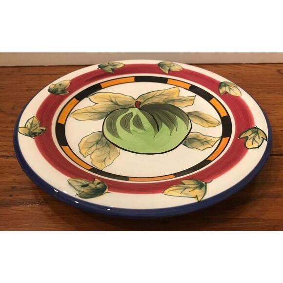 Green Apple Just Ripe Hand Painted Cardinal Inc Appetizer Salad Dessert Plate 7 - Picture 2 of 6